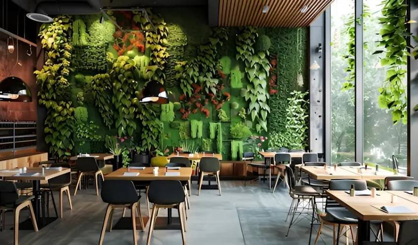 Dining Area Green Feature Wall