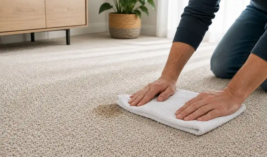 Dry carpets completely to prevent mold and unpleasant odors