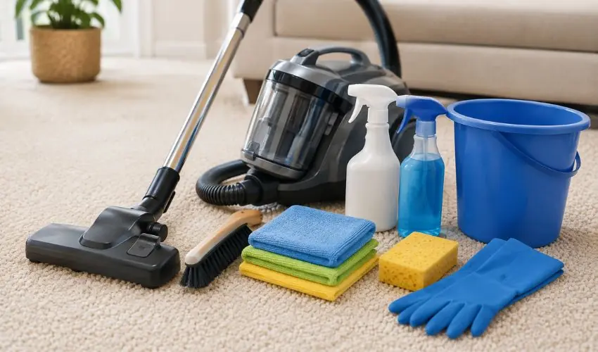 Immediate stain removal process on carpet surface