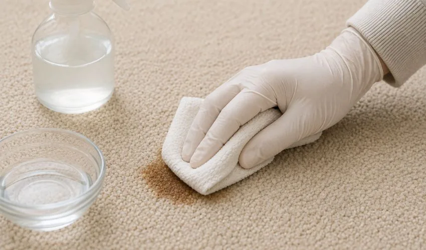 Gently clean carpet stains without damaging delicate carpet fibers