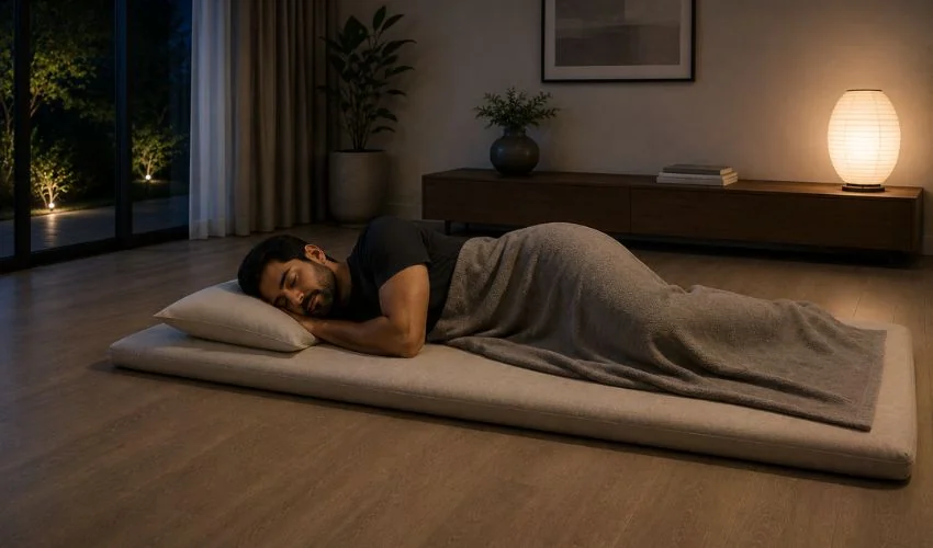 Cool flooring keeps body comfortable during restful sleep nightly