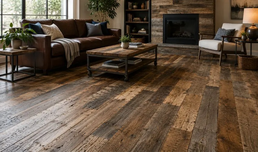 Reclaimed wood flooring 
