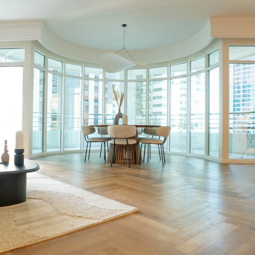 Elegant flooring with a touch of luxury.