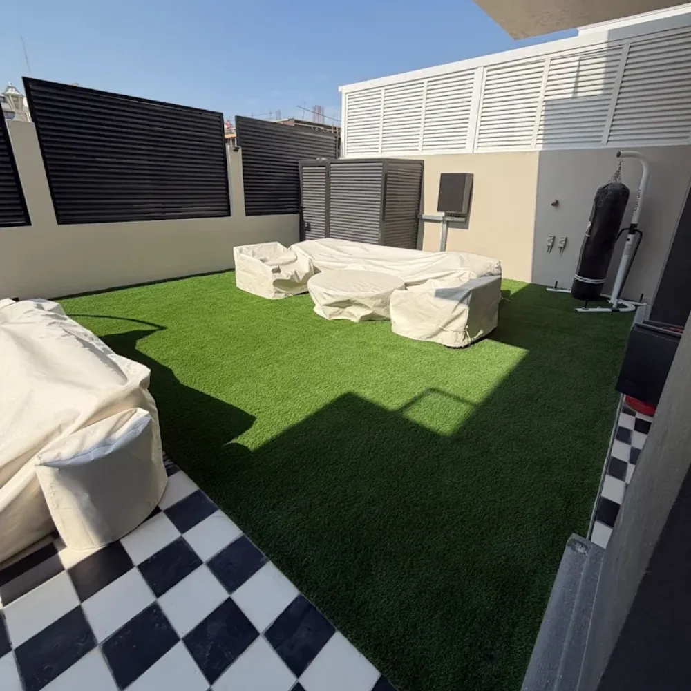 Lush green grass landscaping in Dubai