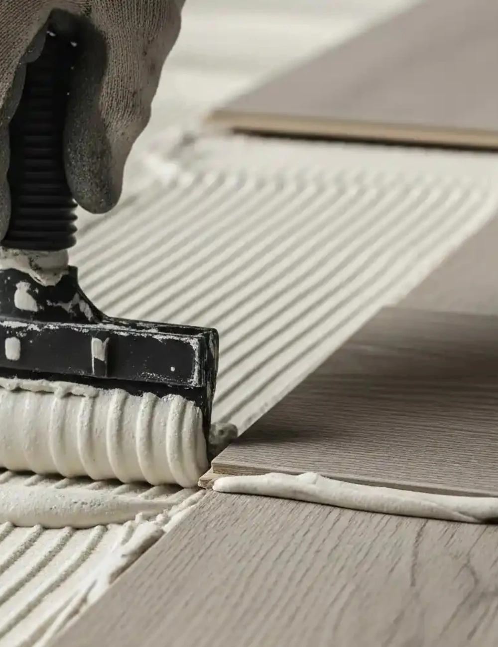 Skilled professionals providing vinyl flooring installation.