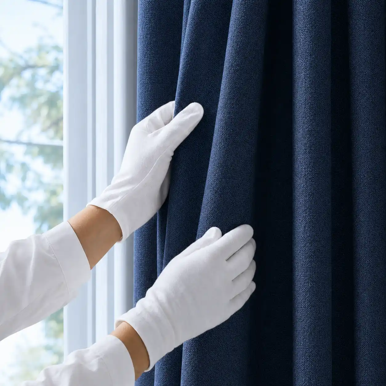 Curtain service professional arriving on time with essential equipment
