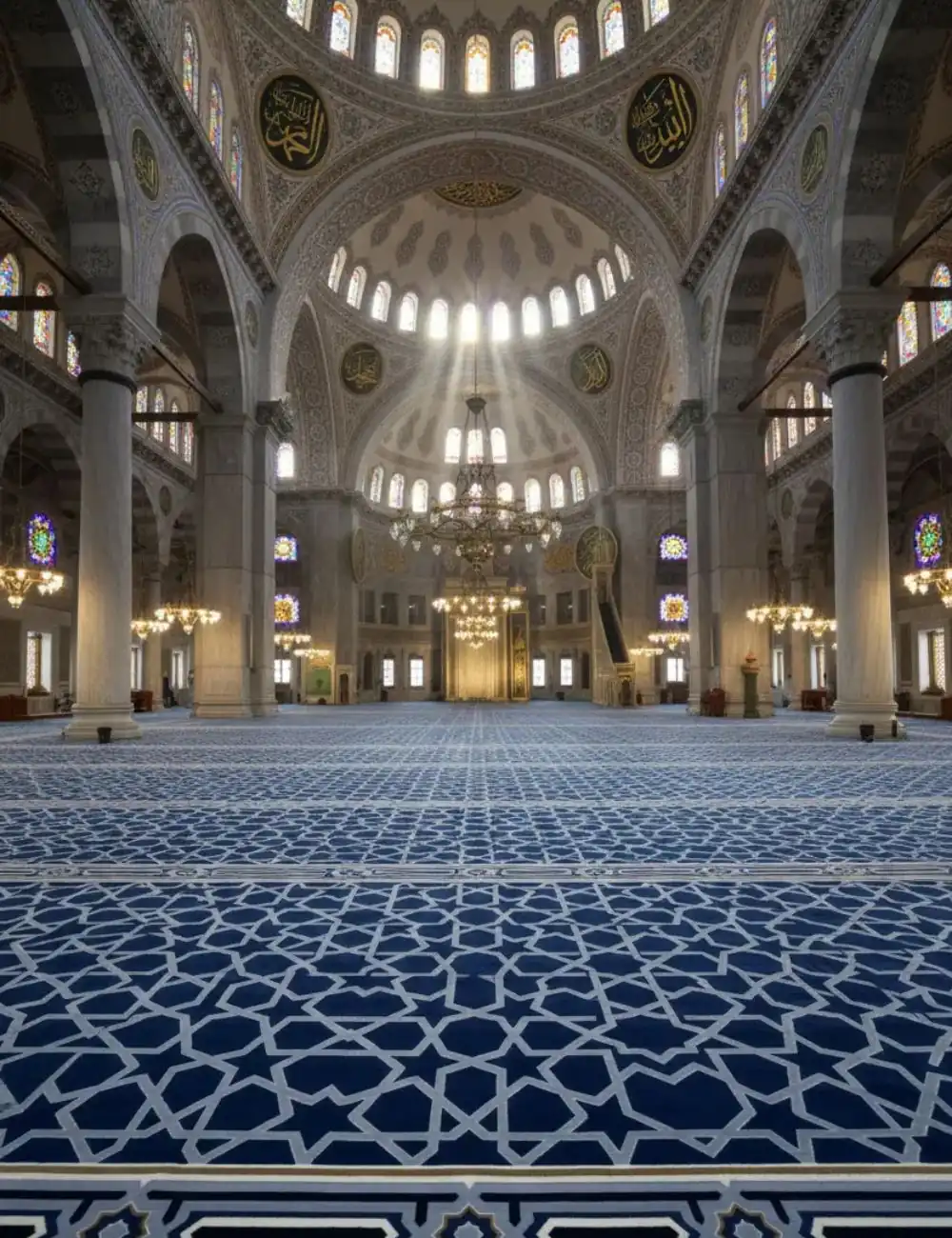 Premium custom mosque carpet installation in Dubai
