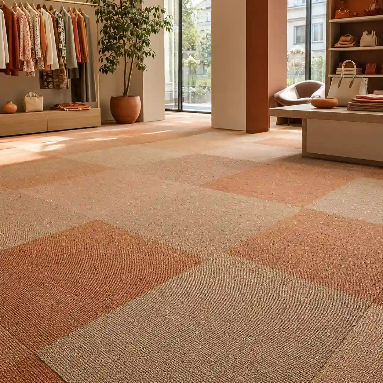 Easy-maintenance carpet tiles inside a clinic waiting area