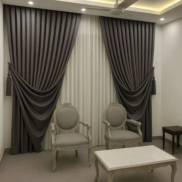 Elegant eyelet curtain fitting