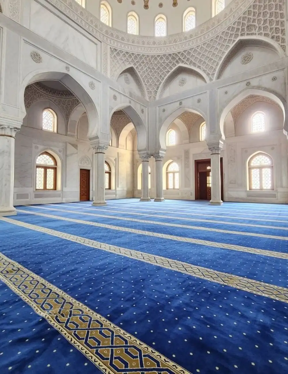 Premium luxury mosque carpet installation in Dubai