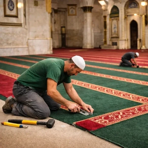 Mosque Carpets Install