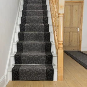 Baroque Black Stair Runner Carpet