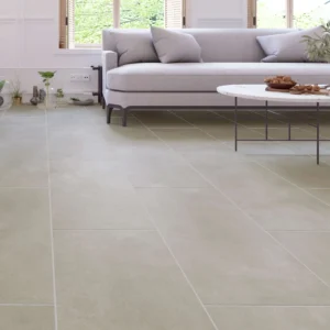 Beige Marble Pre-Grouted Tile Effect SPC Vinyl Flooring