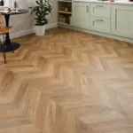 Butterscotch Oak Chevron Laminate Flooring