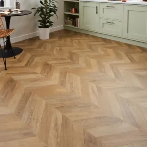 Butterscotch Oak Chevron Laminate Flooring