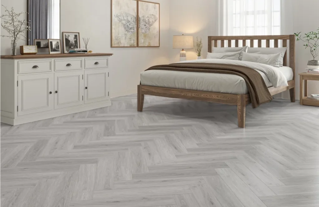 Deluxe Pewter Herringbone Click Vinyl
