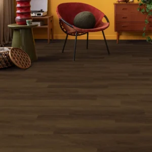 Embossed Dark Brown Oak SPC Luxury Vinyl Flooring