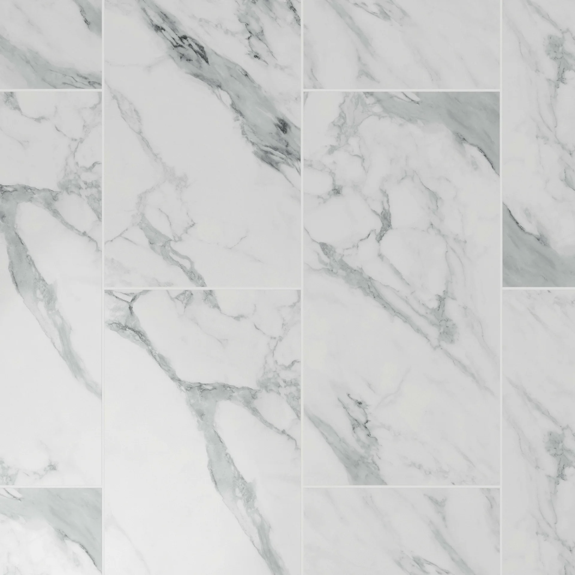 White Marble Pre-Grouted Tile Effect SPC Vinyl Flooring