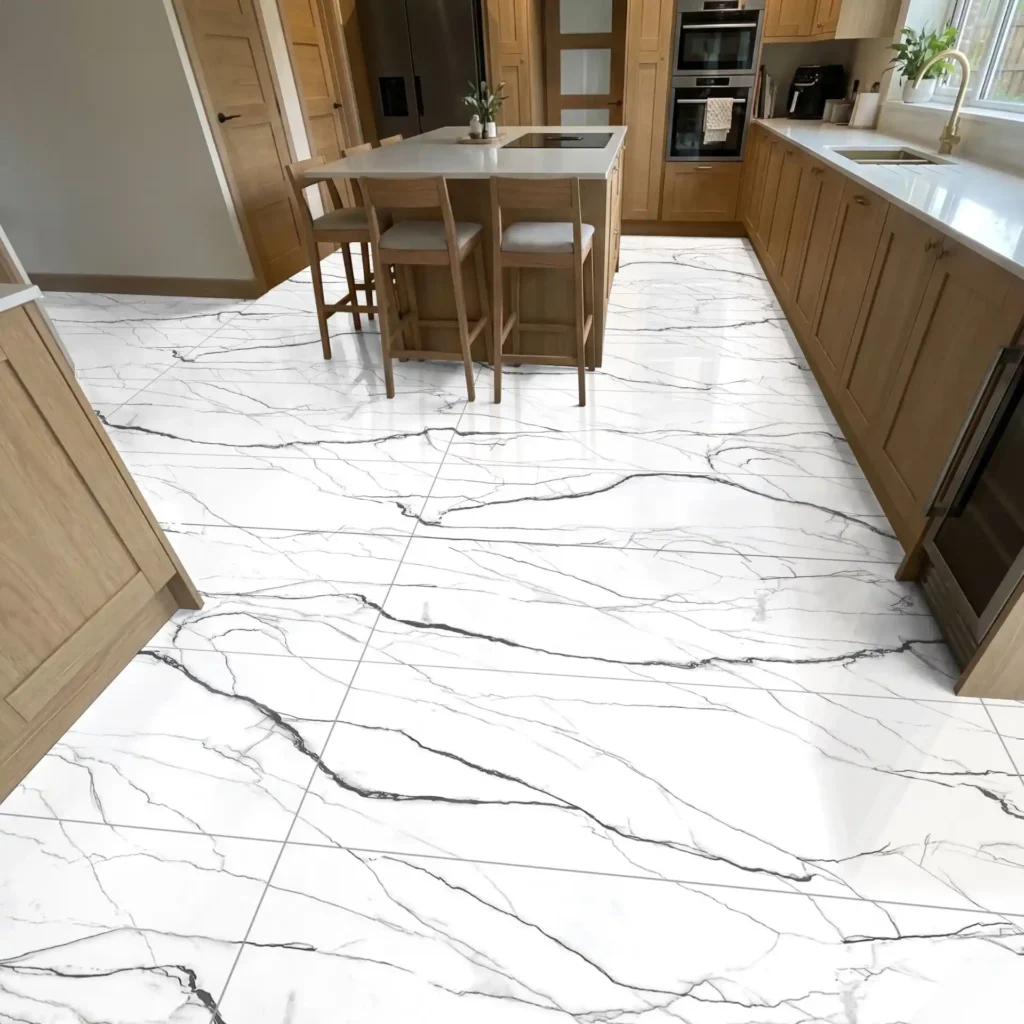 Classic Black Vein Gloss 60x120cm Porcelain Kitchen Floor Tile