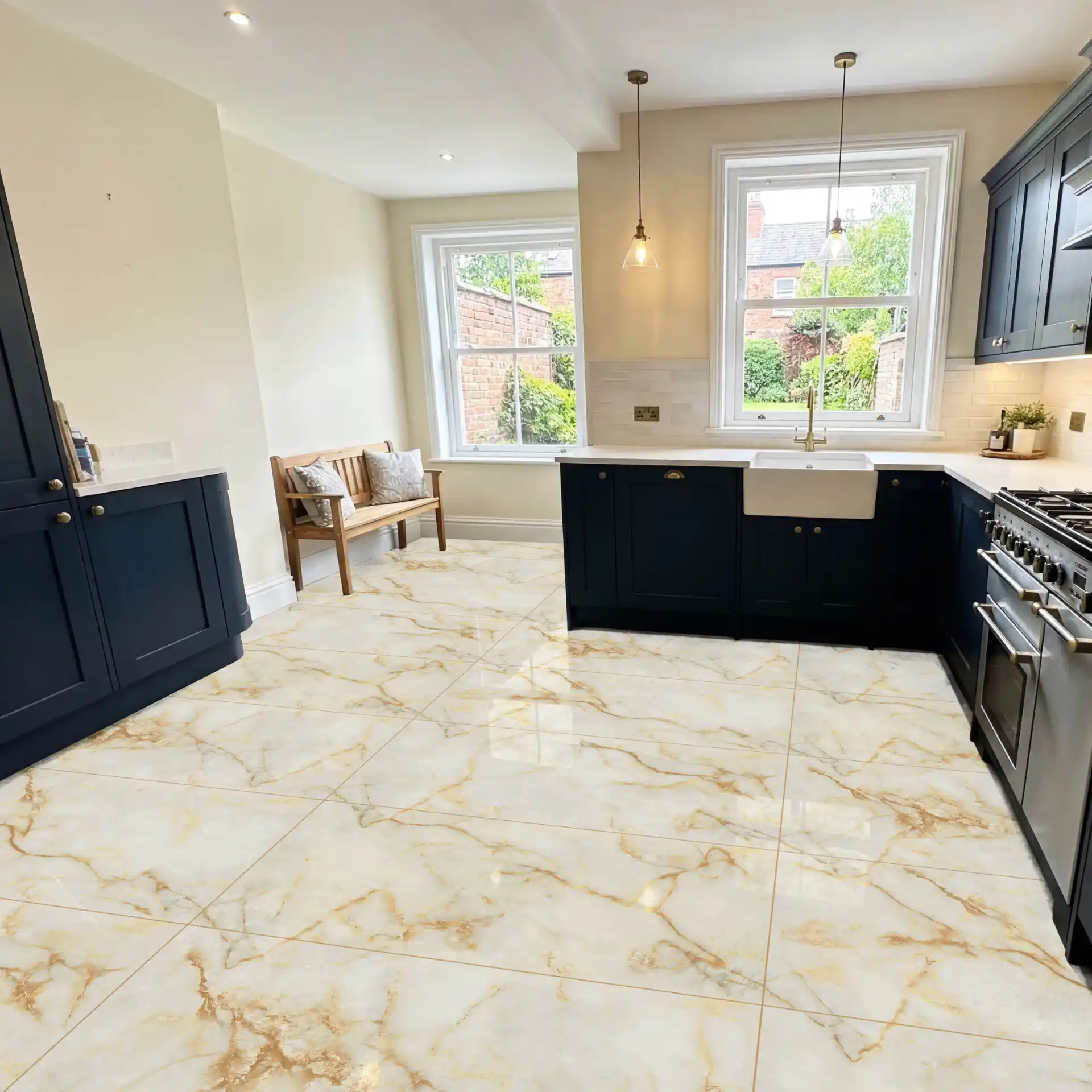 Onyx Gold Gloss Porcelain 60x120cm Floor Tiles
