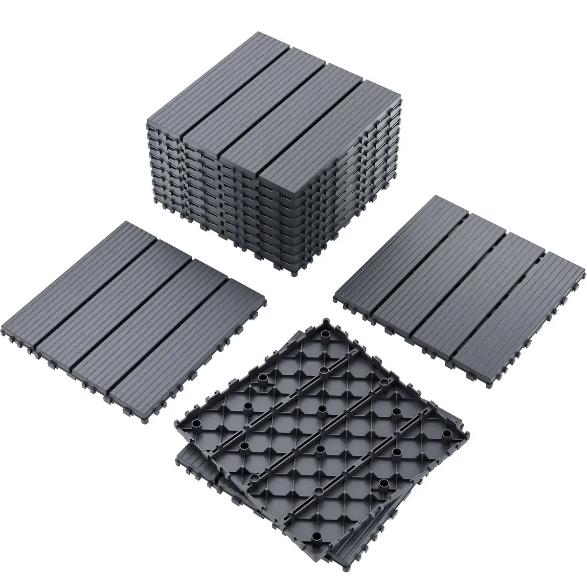 W Plastic Interlocking Deck Tile