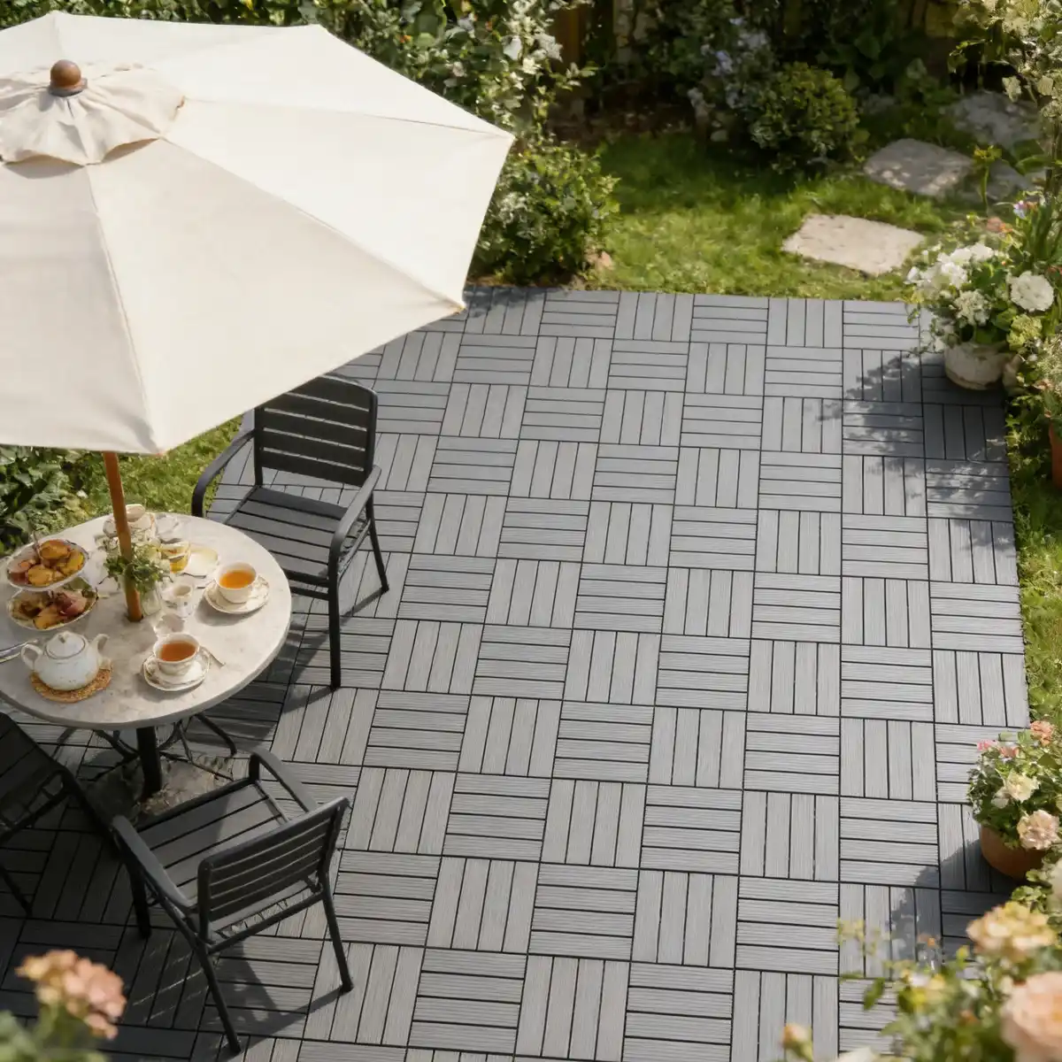W Plastic Interlocking Deck Tile